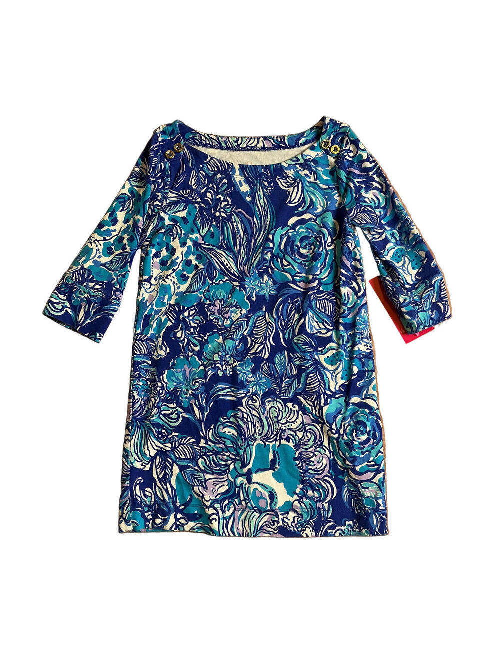 Lilly Pulitzer Sophie Dress Multi Blue Artsy Leaf Print - Size S (4/5)